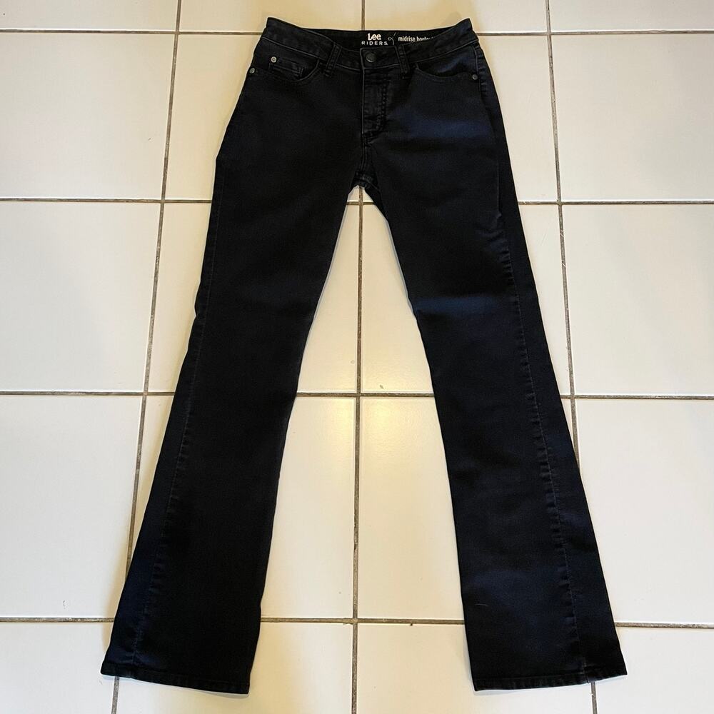 Lee Riders Midrise Bootcut Jeans Faded Black Size 4